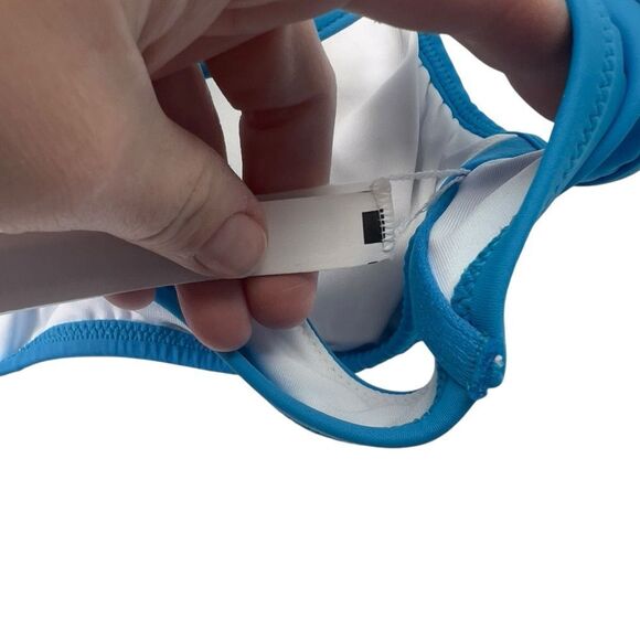 NWT‎ medium blue PINK BODY WRAP BIKINI TOP - Picture 10 of 14